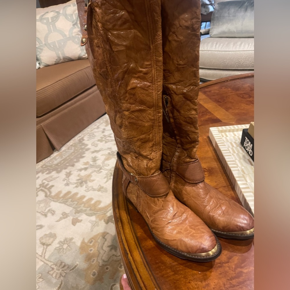 Sam Edelman Crushed Leather Tall Boots
